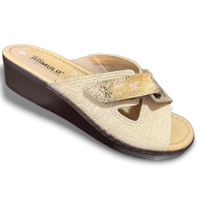 Romulo Sandalia Cuero Crema- Perla Mujer Ref 5302